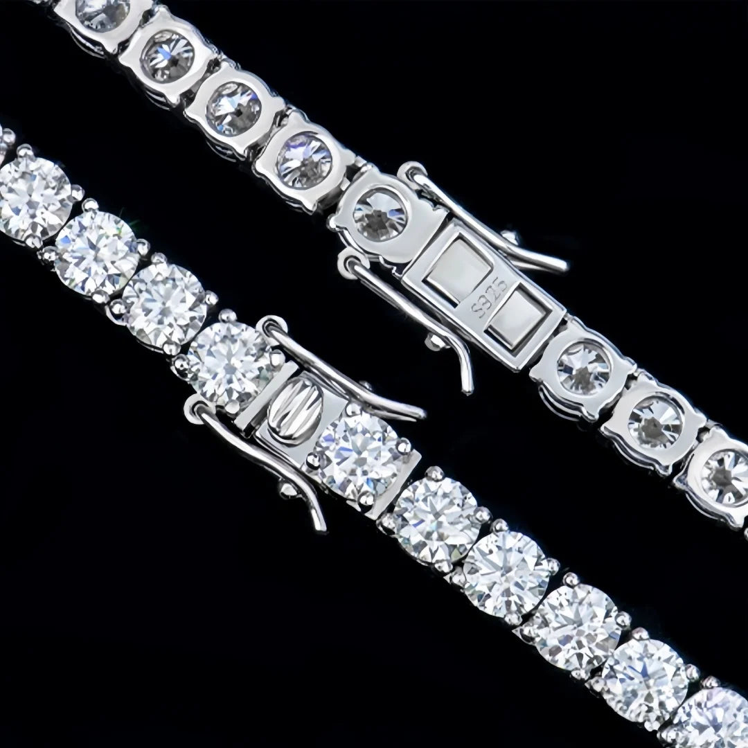 D VVS1 Moissanite Tennis Necklace 100% 925 Sterling Silver 2-6mm with GRA Necklaces for Women Man Wedding Jewelry Fashion Gift