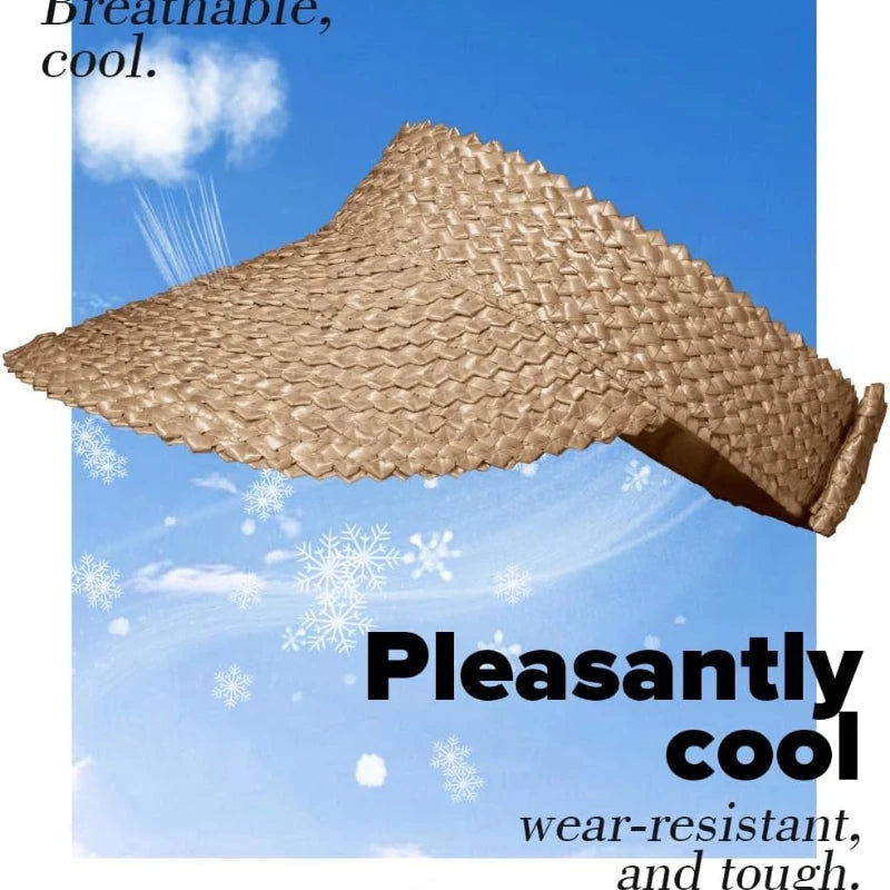 1pc Straw Sun Visors & Hats for Women Outdoor vacation sun protection beach hat Beach Hats for tralve,Handmade,Sun Protection