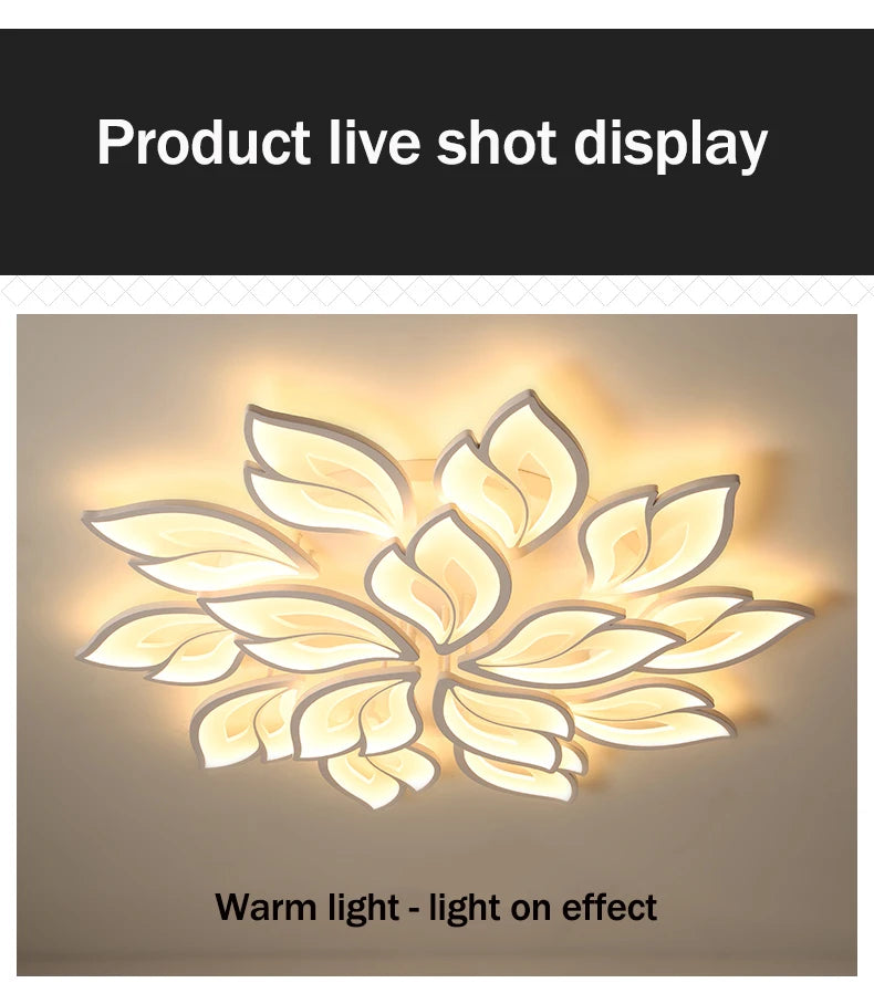 Modern LED Ceiling Chandeliers Light for Living Dining Room Bedroom Ceiling Lamps  With Remote Control Dimmable Lights Fixtures