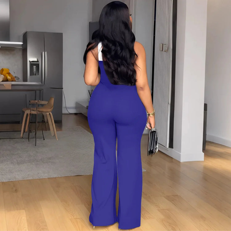 GLCMYAYA 2025 Fashion Street Jumpsuits Women Sleeveless Crop Wide Leg One Piece Hollow Out Overall Sexy Rompers Outfits