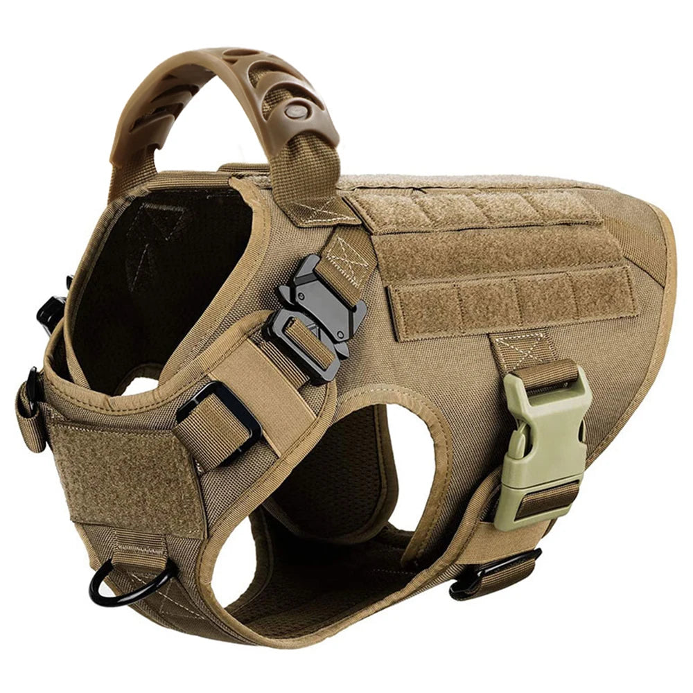 Dog Harness for Large Dogs Leash Collar Molle Pouch Military Harnesses French Bulldog Pet Tactical Training Vest Dog Accessories