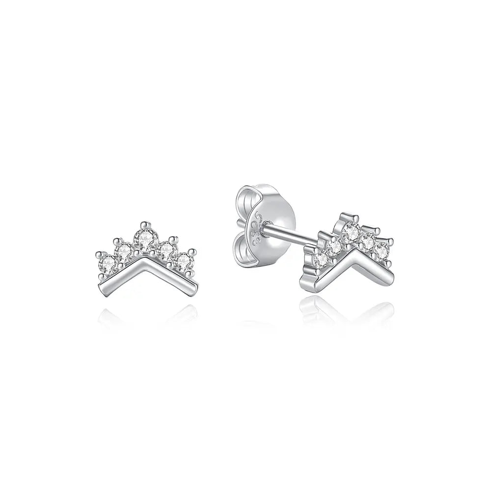 Original 925 Sterling Silver Earrings Infinity Love Heart Piercing Crystals Stud Earings For Women Birthday Gift Luxury Jewelry