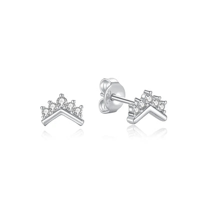 Original 925 Sterling Silver Earrings Infinity Love Heart Piercing Crystals Stud Earings For Women Birthday Gift Luxury Jewelry