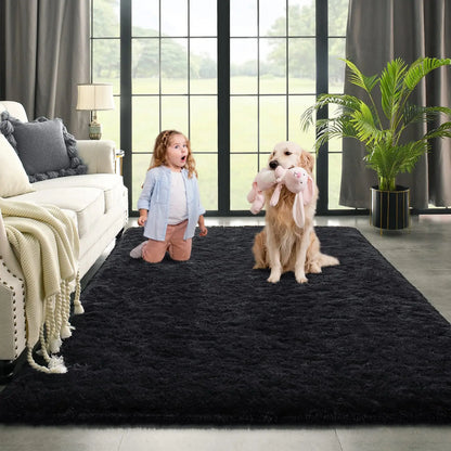 Bubble Kiss-Fluffy Orange Plush Carpets and Rugs for Home Living Room, Thick Plush Rug, Shaggy Golden Velvet Floor Mat