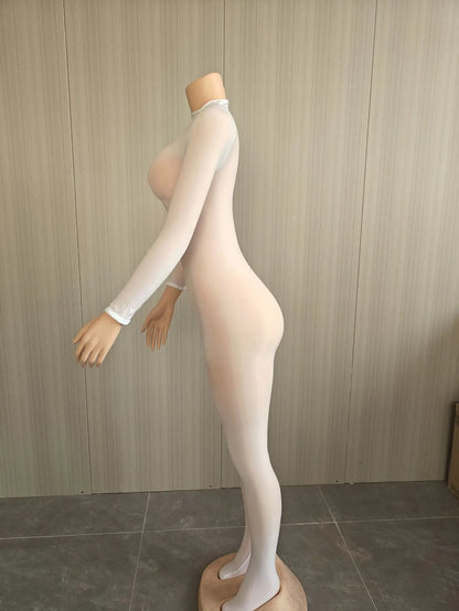 Kliou Sexy See Through Jumpsuits Woman o-Neck Full Sleeve Skinny Peach Buttocks Hot Girls Midnight Fashion Club Party Overalls