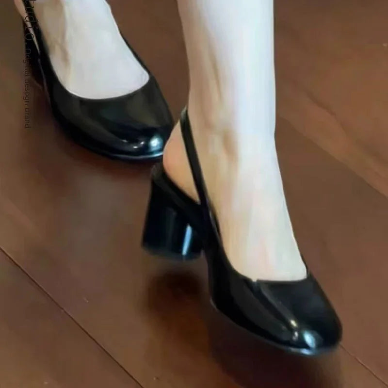 High Heels Women Sandals Chunky Fashion Shoes Elegant Pumps Flip Flops New Dress Party Slippers Slingback Luxury Mujer Sandalias