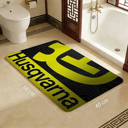 H-Husqvarna Logo Floor Mat INS Style Soft Bedroom Floor House Laundry Room Mat Anti-skid Household Carpets