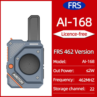 2PCS AIRITON AI-168 Mini Walkie Talkie Rechargable PMR/FRS Portable Long Range NOAA Type-C Charger for Trip Business Ham Radio