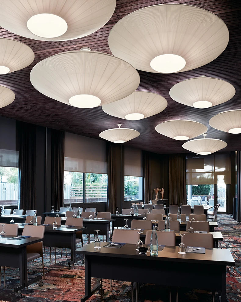 Wabi-sabi Minimalist LED Ceiling Chandeliers Lamps Flush Mount Fabric Pendant Lights Home Decoration Dinning Living Room Bedroom