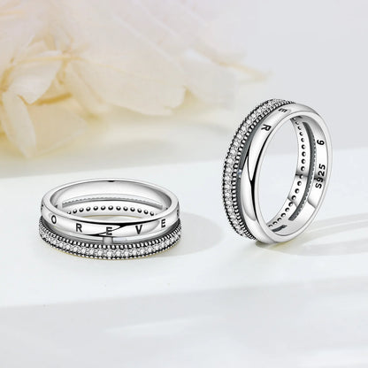 925 Sterling Silver Three-Ring Stackable Ring for Women Simple Fashion Design Fine Jewelry Perfect for Birthday Party Gift 2026