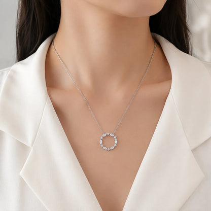 S925 Sterling Silver Moissanite Necklace for Women Marquise Flower Pendant Korean Style Jewelry GRA Certified