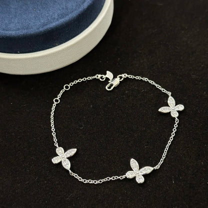 Classic S925 sterling silver phantom butterfly hollow out women's bracelet. Exquisite gifts. Luxury Jewelry