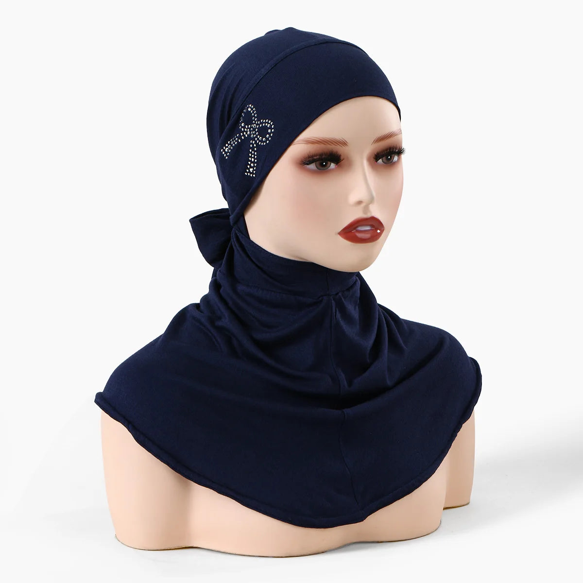 Balaclava Inner Hijabs Women Solid Color Tie Back Elasticity Hijabs Full Cover Head Muslim Soft Cotton Jersey Turban Headscarf