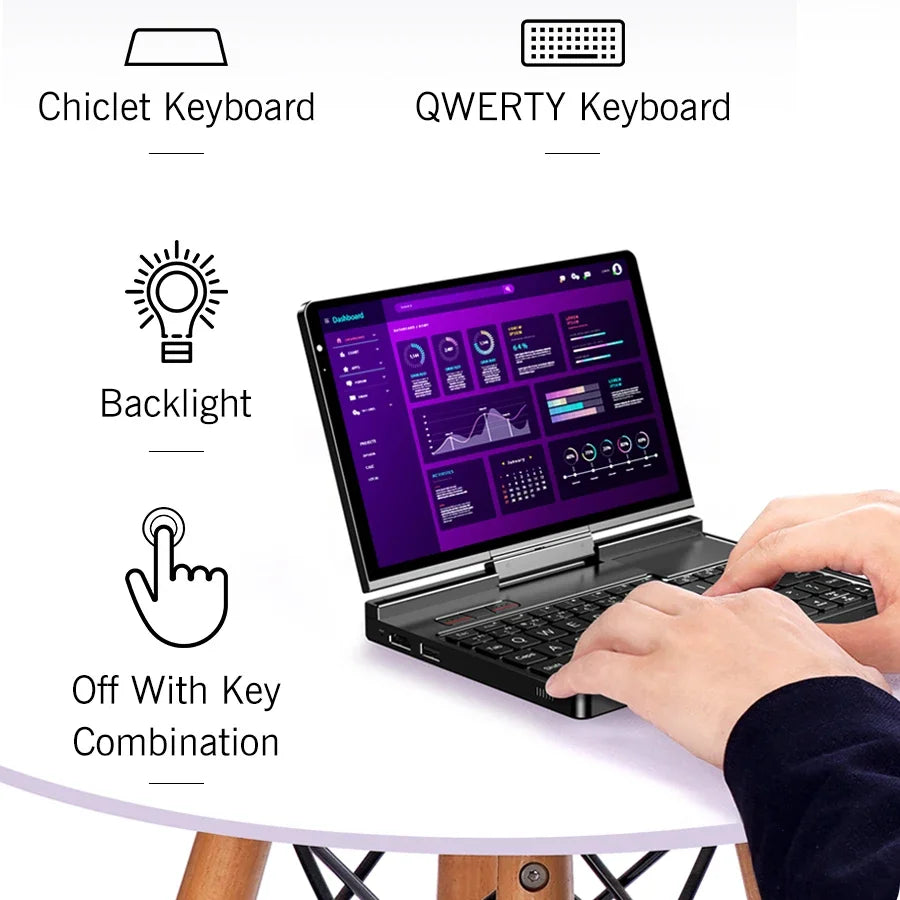 2026 New GPD Pocket4 2 in 1 Mini PC 8.8 Inch 144Hz AMD AI 9 HX370 64GB 2TB NVMe Portable Laptop Tablet