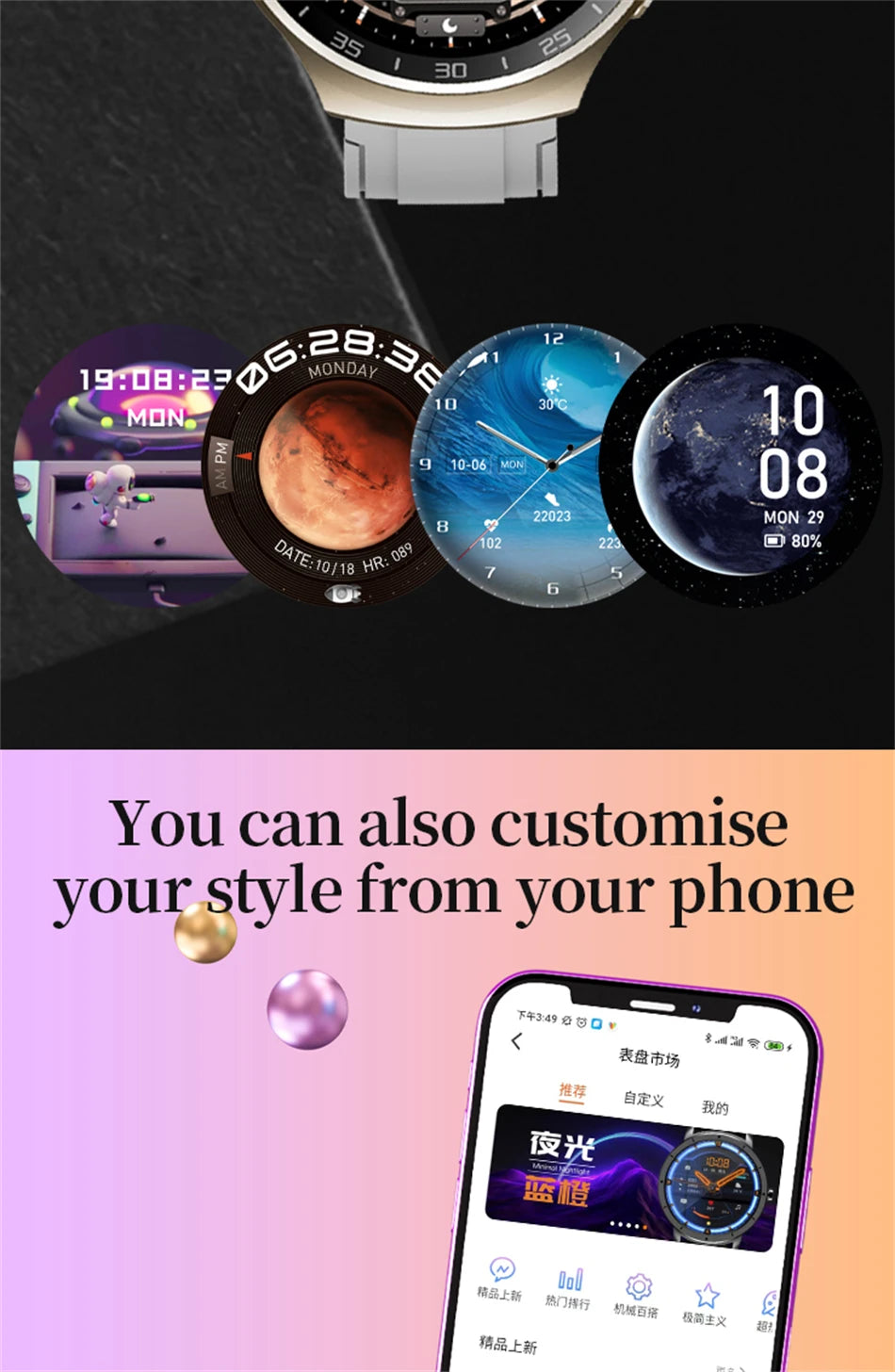 New Watch 5 Pro for Men Smart Watch Bluetooth Call Sports Fitness Men's Wristwatch Heart Rate Monitor Waterproof Smartwatch Hw12
