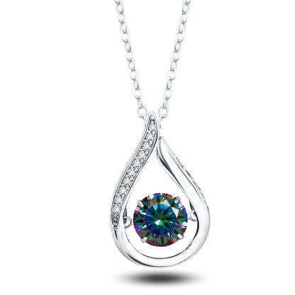 VVS1 D Color Moissanite Necklace For Women Fine Jewelry with GRA 925 Sterling Sliver Chain Plated 18k White Gold