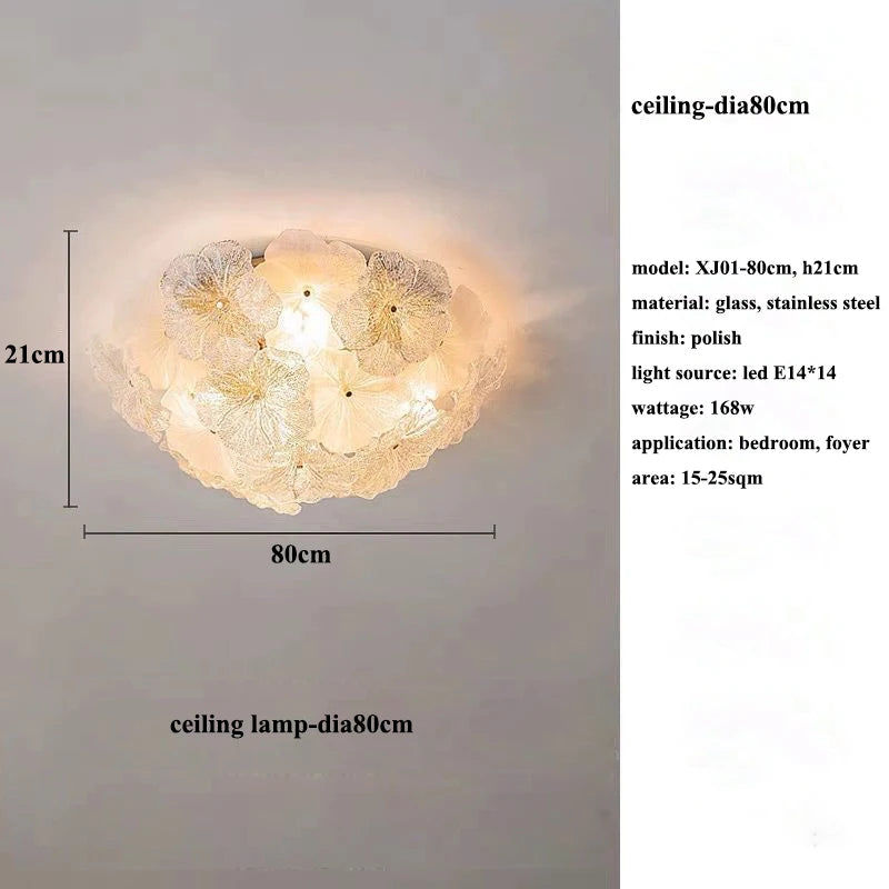 Modern Lustre Glass Flower Led Chandeliers Lighting Living Dining Room Pendant Lights Home Decor Bedroom Hanging Lamp Luminaire