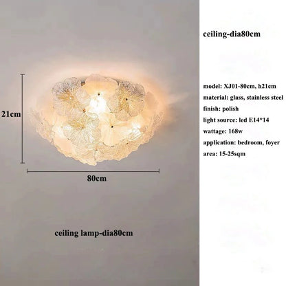 Modern Lustre Glass Flower Led Chandeliers Lighting Living Dining Room Pendant Lights Home Decor Bedroom Hanging Lamp Luminaire