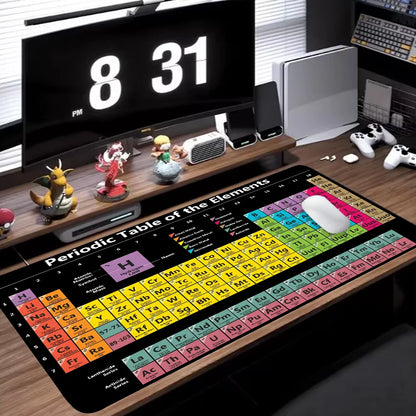 Periodic Table Mouse Pad Color Gaming Mousepad Offices Accessories Laptop Office Rubber Non-Slip Rubber Stitched Edge Deskpad