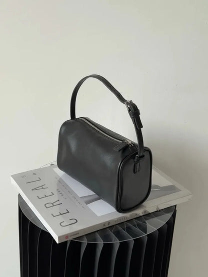 2025 New Luxury 90s Pen Holder Bag Genuine Soft Cowhide & Suede Mini Crossbody Bag Hand-Carry Vintage Shoulder Purse for Women