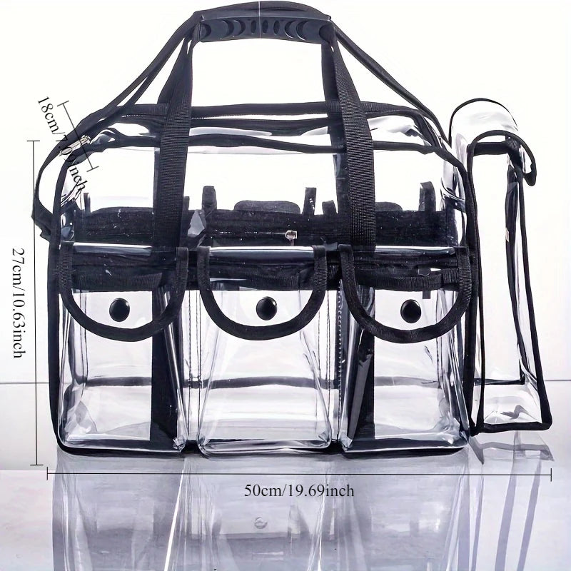 PVC Transparent Cosmetic Bag Waterproof Large Capacity Travel Organizer Multifunctional Beach Swimming Storage Shoulder Tote