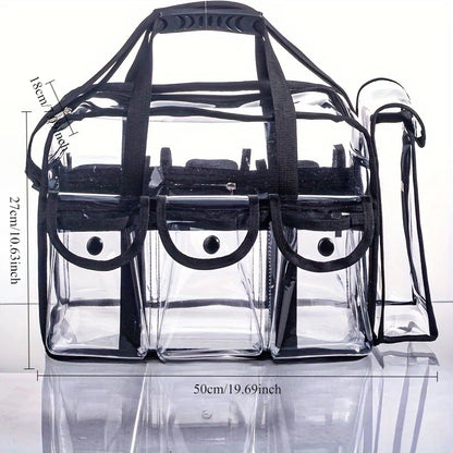 PVC Transparent Cosmetic Bag Waterproof Large Capacity Travel Organizer Multifunctional Beach Swimming Storage Shoulder Tote