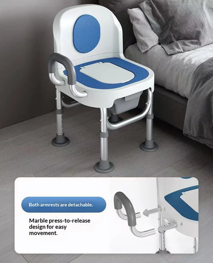 Folding Shower Chair, Aluminum Alloy, Power Lift 120kg Capacity, Elegant Comfortable Texture, Luxurious Bathroom Toilet Seat