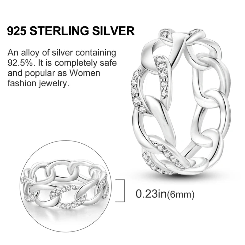 2026 New 925 Sterling Silver Rings Zircon Sparkling CZ Rings Rings For Women Original Wedding Fine Jewelry Accessories Gifts