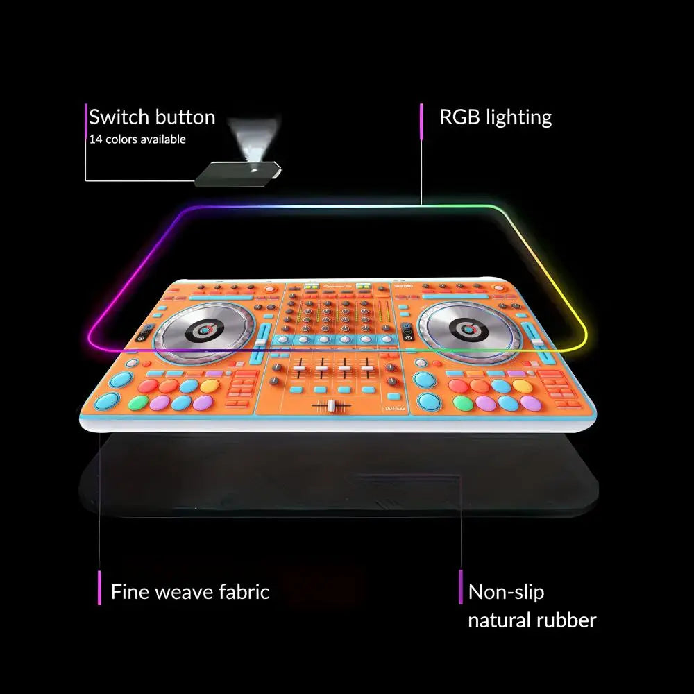 RGB Radio Dj Workbench Mouse Pad Gamer HD Large HD HYBXAXC Desk Mats MousePads Natural Rubber Carpet Anti Slip Laptop Mice Pad