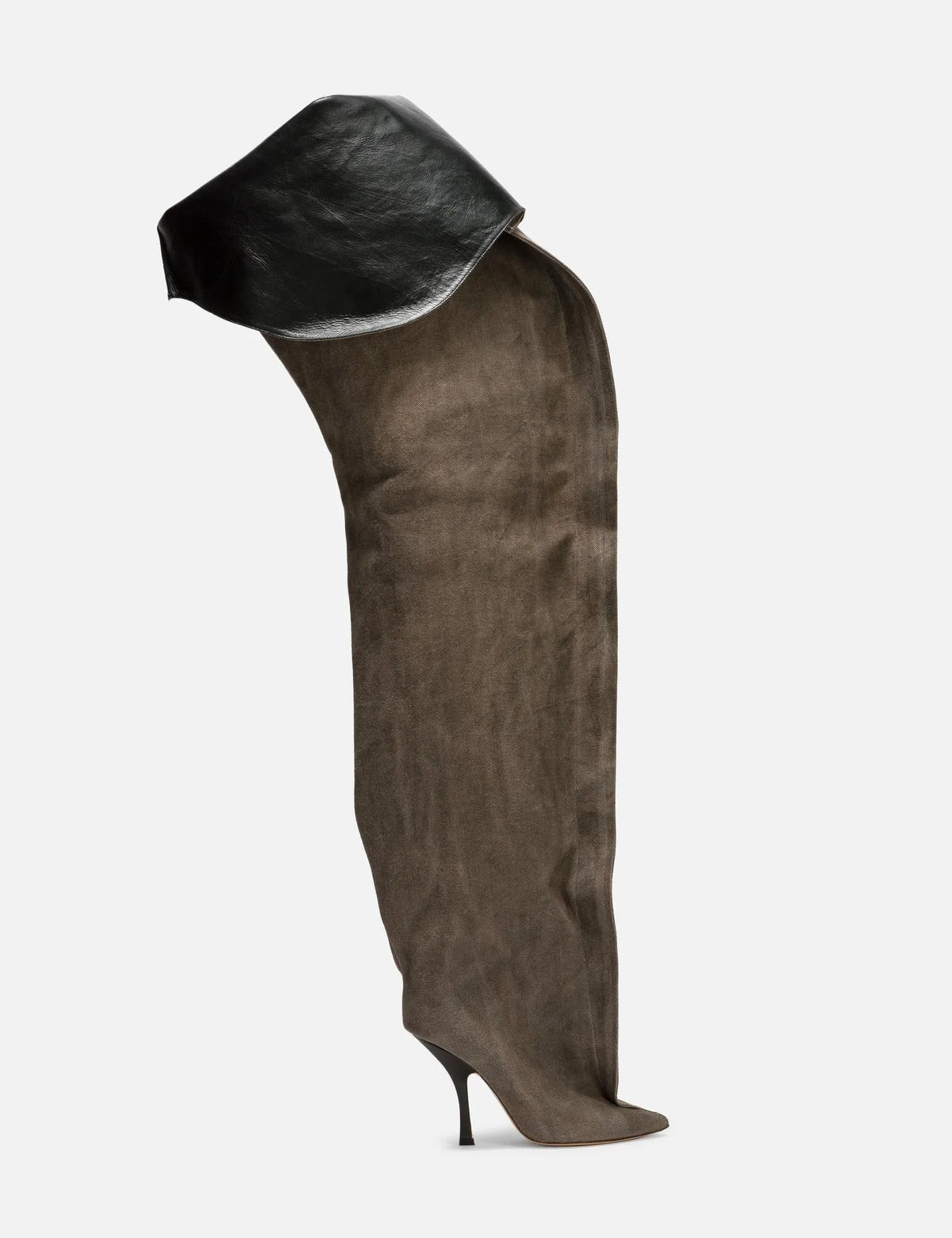 2026Autumn and Winter New Women's Wide Leg Stiletto High Heel Knee Long Boots Pointed 34-45 Large Leg Women's Boots