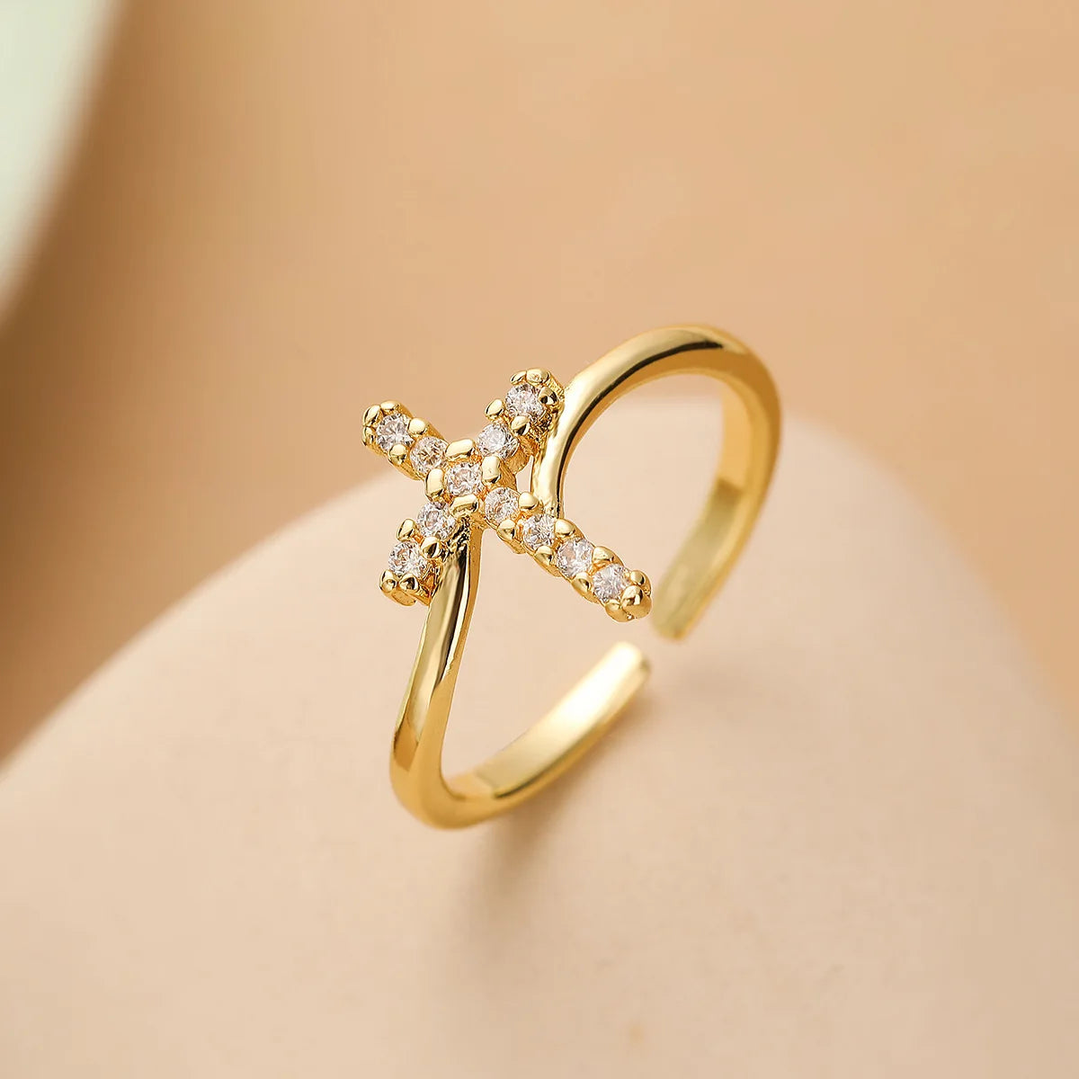 NEWBUY New Fashion Clear Shiny CZ Zircon Cross Evil Eye Rings For Women Girl Finger Accessories Party Jewelry Gift