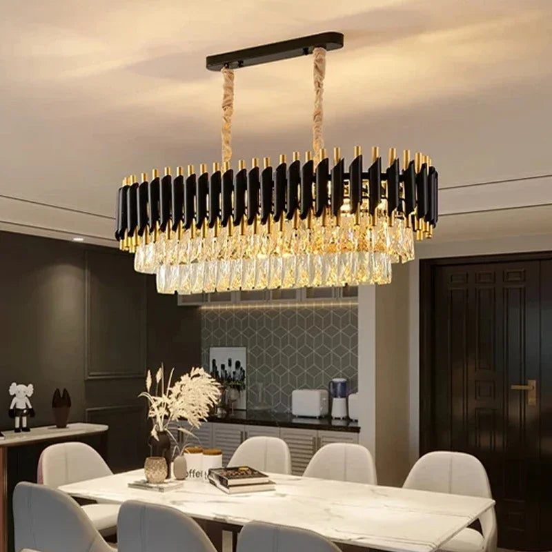 Luxury Crystal Pendant Lamp Modern Villa Living Room Lights Lustre Home Interior Decoration Dining Table Loft Ceiling Chandelier
