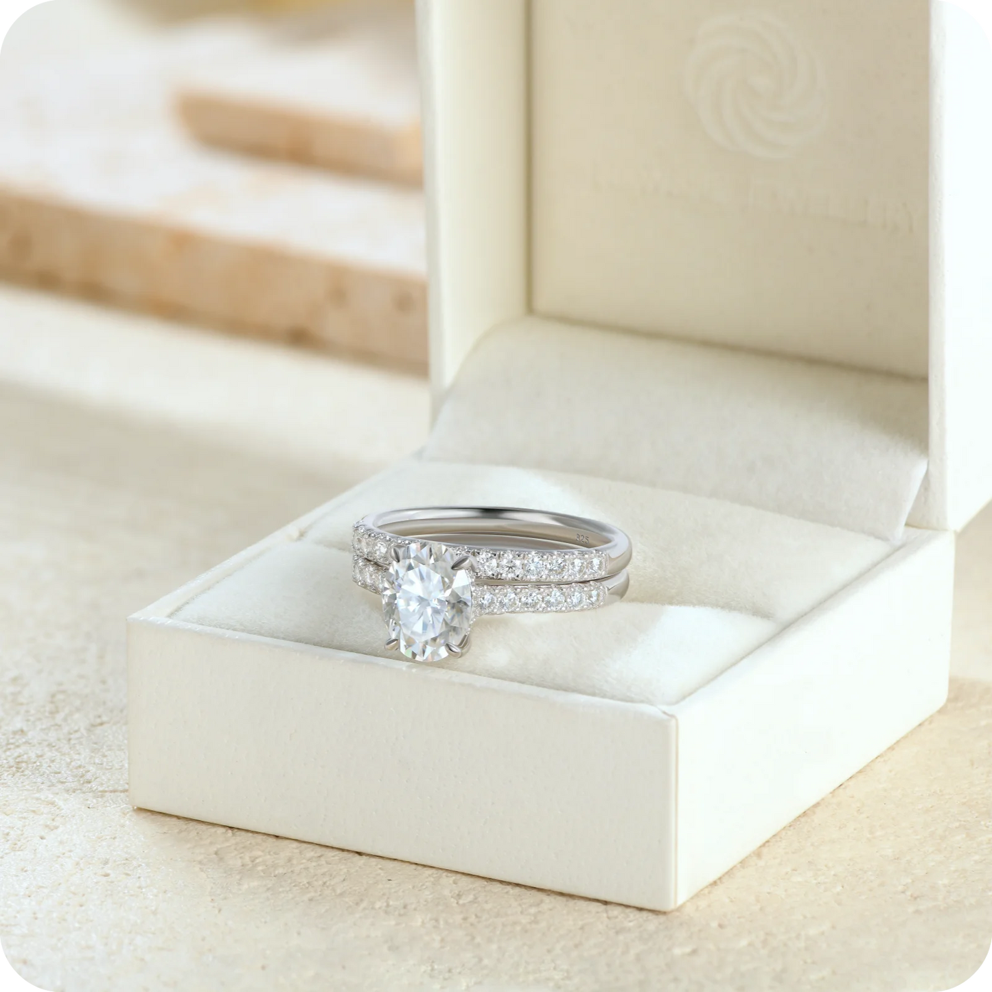 Newshe Moissanite Bridal Rings Set for Women D Color VVS1 Radian Oval Cut Engagement Ring 925 Sterling Silver Luxury Jewelry