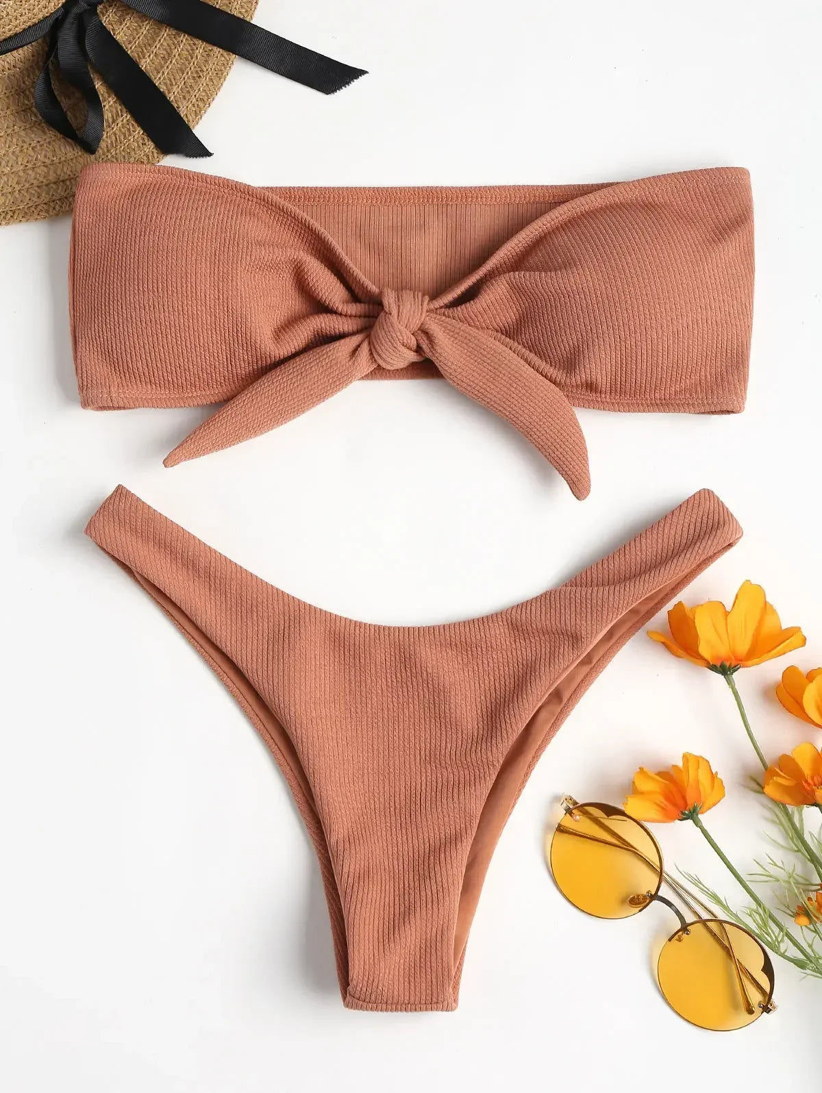Sexy Bikini Bottoms Women's 2025 Swimsuit Low Waisted Bottom Solid Color Swimwear Thong Beachwear Brazilian Bathing Suit Summer