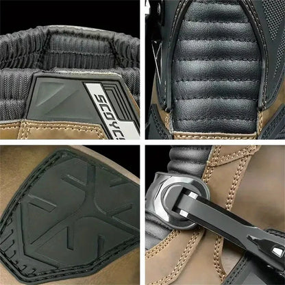 SCOYCO Motorcycle Boots for Men ATV Motorcross Dirt Blike Riding Bike Boots Waterproof Boot Protective Boots Above Ankle Boots