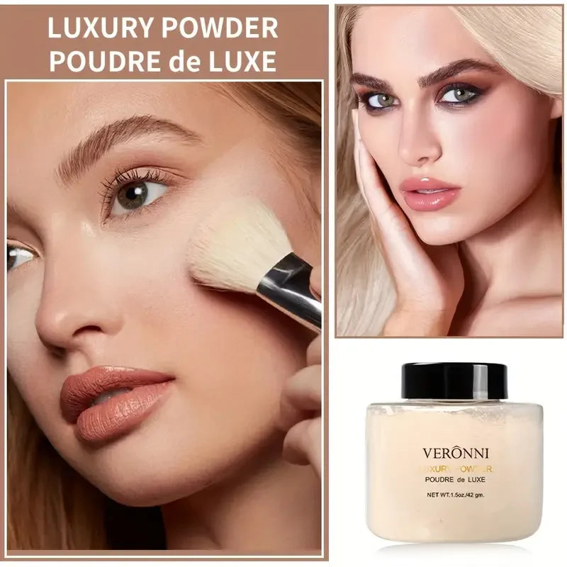3-Piece Beginner Face Makeup Kit-Matte Waterproof Foundation,Hydrating Primer,Oil-Control Loose Powder,Full Coverage Concealer