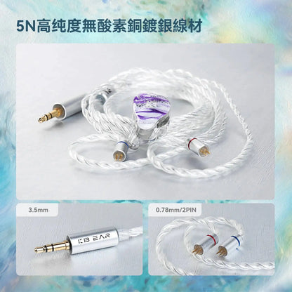 Wired Headphones For Games Live Streaming KBEAR KB08 Mirage IEMS In Ear Earphones 1DD 1BA 2 Micro-Planar Magnetic Drivers HiFi