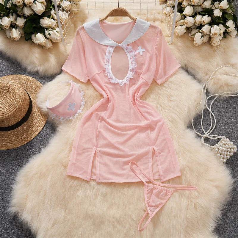 Women Lace Patchwork Velour Strappy Catsuits Fashion One Piece Combination Rompers Erotic Fashion Sexy Bunny Bodysuits Cosplay