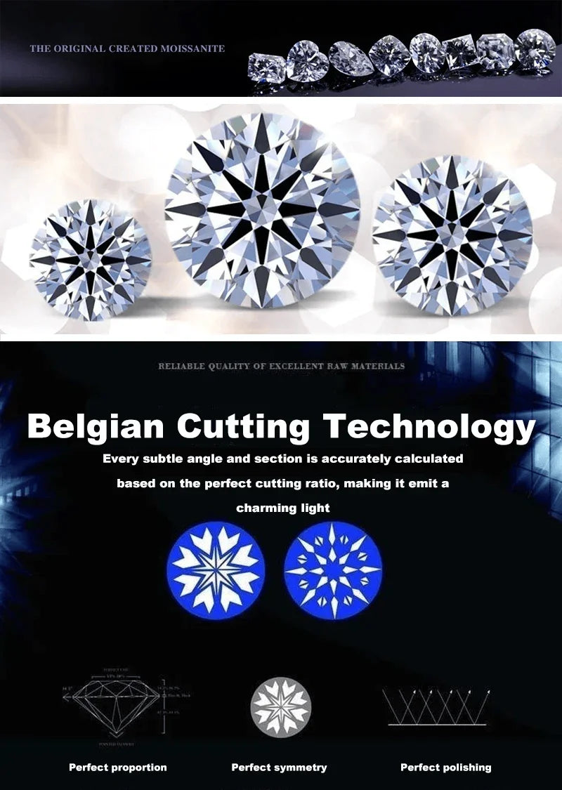 1Carat Genuine Moissanite Pendant Necklace for Women Top-Quality 925 Sterling Silver High End Jewelry Ideal for Weddings Parties