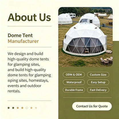Large Geodesic Dome Tent Luxury Glamping Hotel Resort Tent Safari Accommodation Tent High Quality Factory Direct Supply