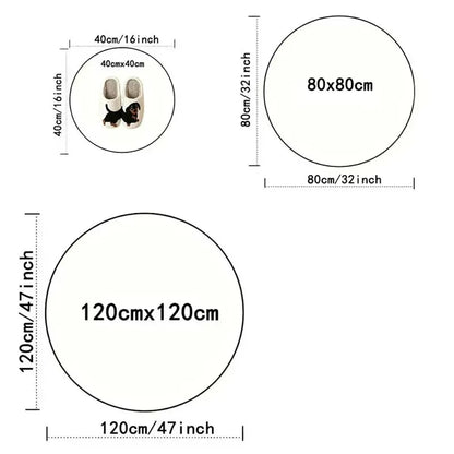 Nordic Style Round Rug – Soft Anti-Slip Abstract Carpet for Bedroom & Light Luxury Living Room Decor Light Green Anti-Slip