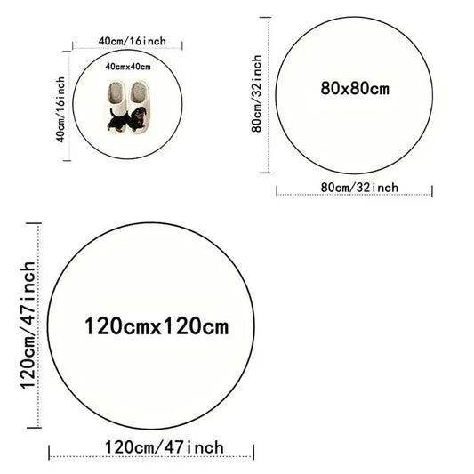 Nordic Style Round Rug – Soft Anti-Slip Abstract Carpet for Bedroom & Light Luxury Living Room Decor Light Green Anti-Slip