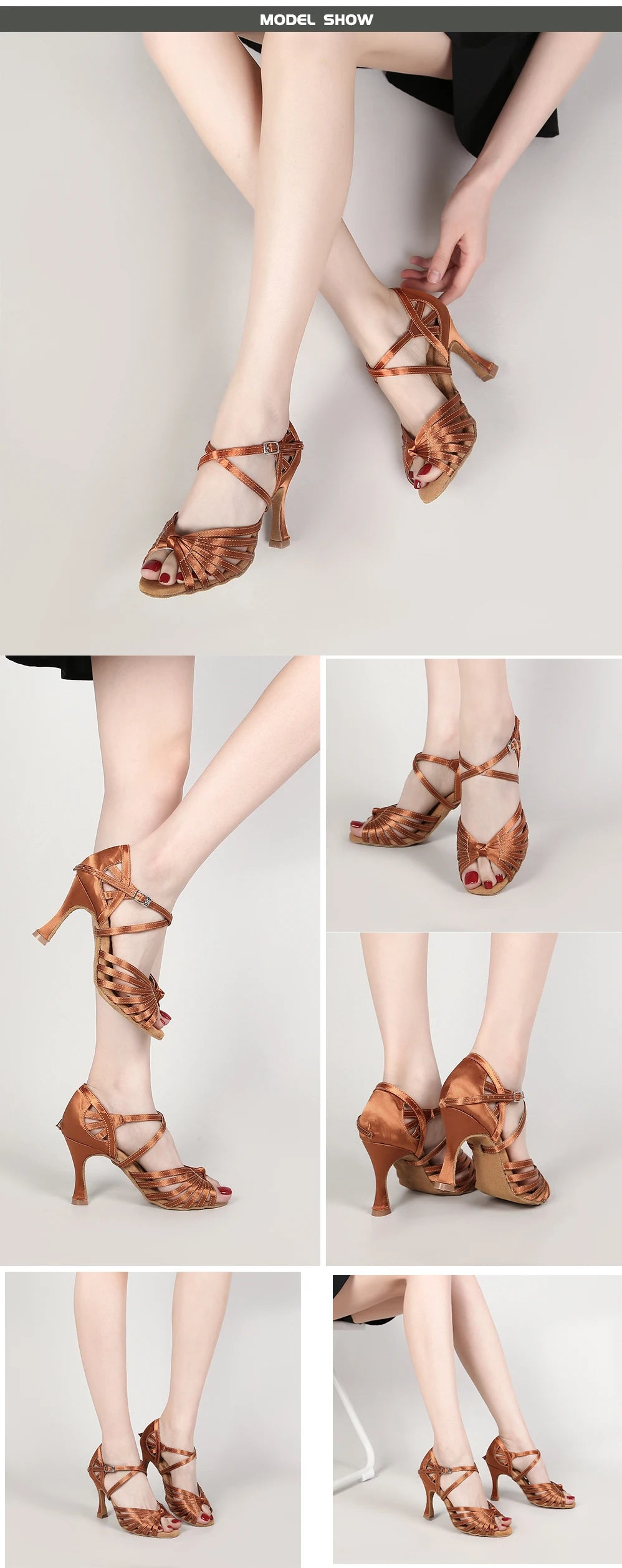 High Quality Silk Satin Women's Dance Shoes Latex Soft Soled Tango Latin Salsa Dance Shoes Professional Ballroom Party Shoes
