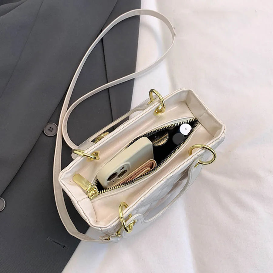 Faionable Lady Bag 2025 New Sle Small Diamond ID Crossbody Bag Small Fraance Sle Godd Handbag Women's Bag