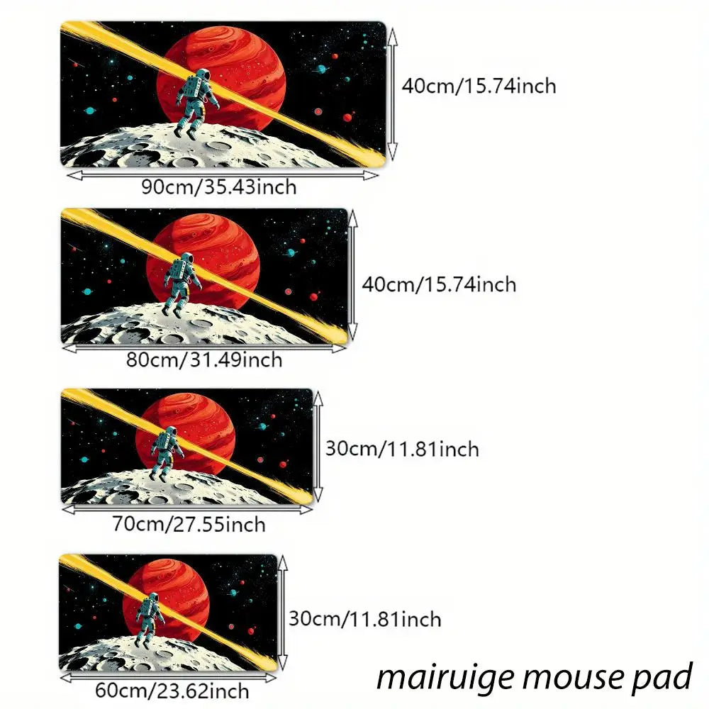 Space Astronaut DJ Mouse Pad Large Computer Office Game Table Mat Rubber Anti-slip Stitched Keyboard Mats 90x40 XXL Desk Pads