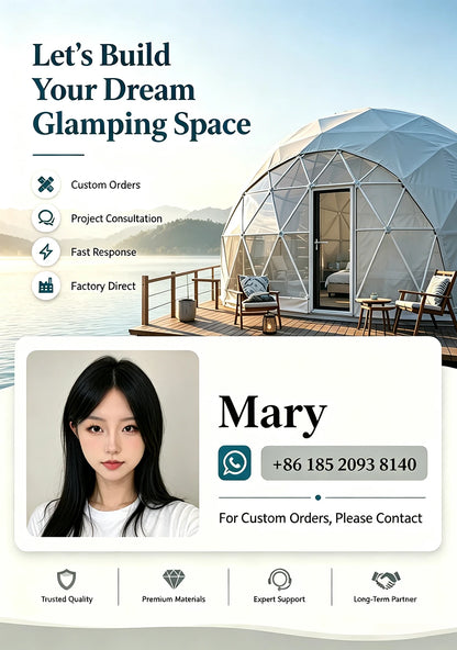 Luxury Modern Geodesic Dome Tent, PVC Canvas Cover Four‑Season Double‑Layer Waterproof for Outdoor Glamping Camping