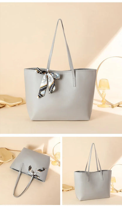 Luxury Handbag Women Bags Designer High Quality Pu Leather Solid Color Shoulder Bags for Women Large Capacity Shopping Tote Bag