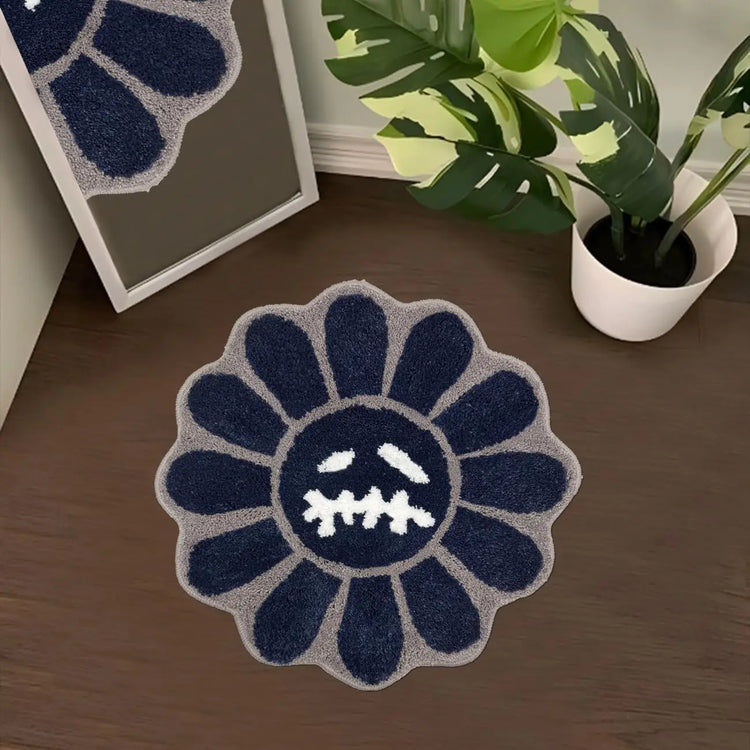 VIKAMA Gothic Sunflower Non-Slip Floor Mat Absorbent Bathroom Living Room Bedroom Bedside Carpet Home Decorative Rug