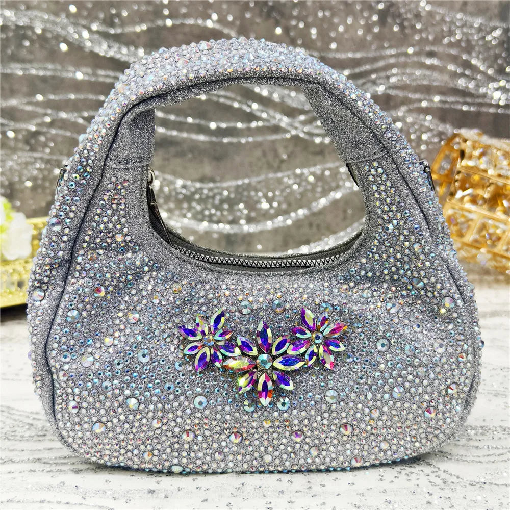 Popularity Pointed Toe High Heels Shoes and Bags Set With Rhinestone for Women Wedding Party Elegant Luxury Fashion