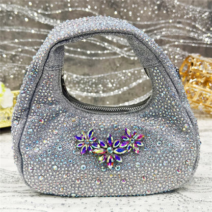 Popularity Pointed Toe High Heels Shoes and Bags Set With Rhinestone for Women Wedding Party Elegant Luxury Fashion